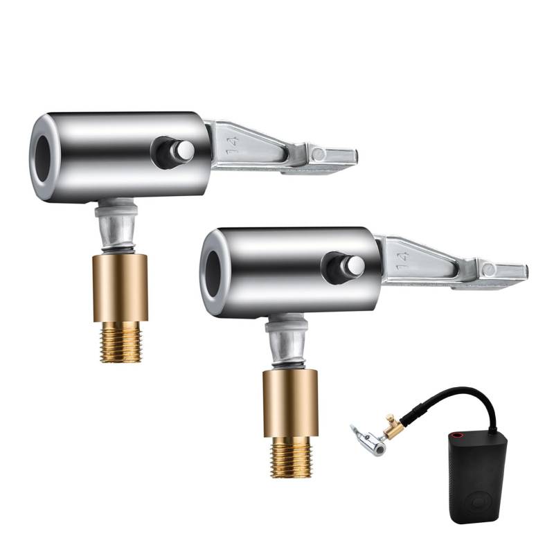 lokxmve 2 Stück Autoventil Adapter 8mm Autoventil Hebelstecker Air Chuck Tragbarer Reifenluftfutter Ventil Anschluss Reifen Ventil Luftpumpe Clip Autoluftpumpen Gewindedüsen Adapter Reifenfülldüse von lokxmve