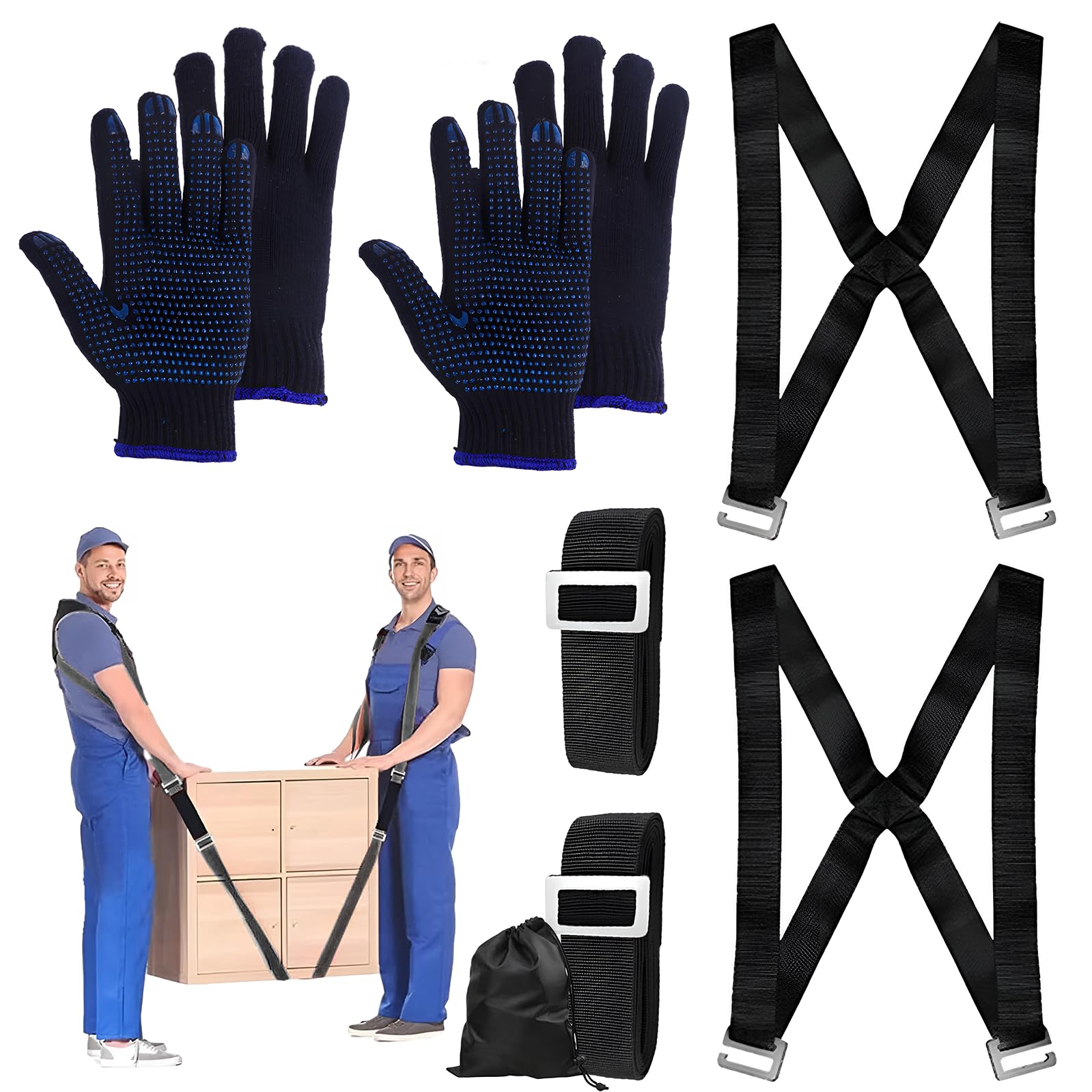 longziming 2 Stück Tragegurte Umzug Möbel Set, 2 Personen Transportgurt Professionellen, für Waschmaschine, Klavier, Möbel, Schwere Gegenstände, 200kg Ready Lifter, Shoulder und Arm Kreuztragegurt von longziming