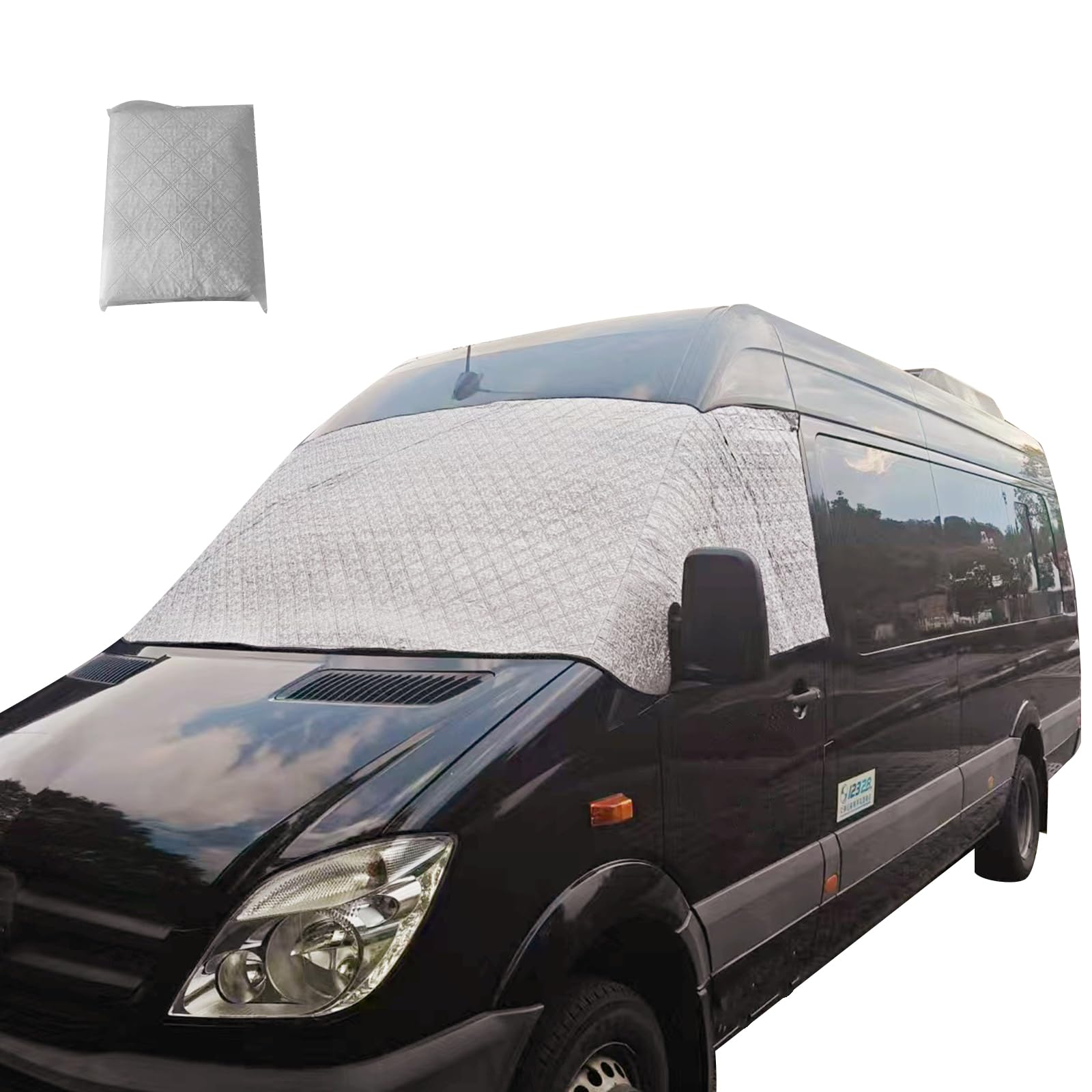 luolety Frontscheiben Abdeckung für Ford Transit Custom 2012-2022, wasserdichte Windschutzscheibe Externe Thermo Frontscheiben Schnee Eisschutz Staub Sonnenschutz Wrap Abdeckung von luolety