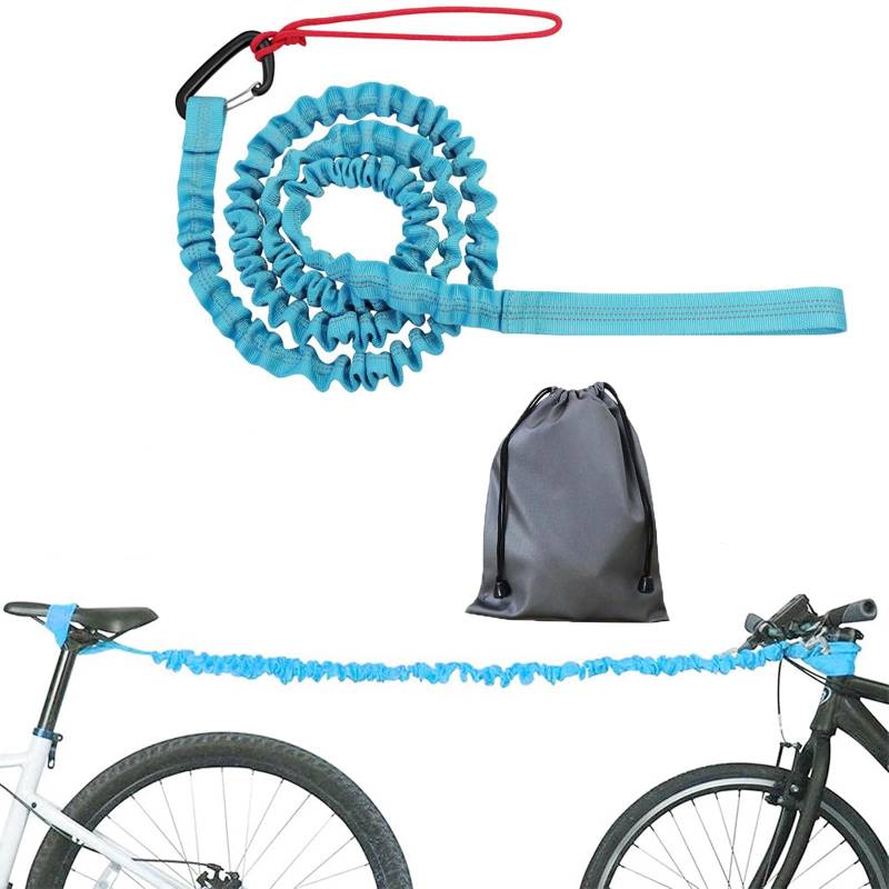 Fahrrad Abschleppgurt Elastisch Abschleppseil Fahrrad Elastisches 3 Meter Fahrrad Traktionsseil Tragbares Fahrrad Elastisch Abschleppseil Tragfähigkeit 200kg, für Mountainbikes, Fahrrad, E-Bikes(Blau) von lurora2021