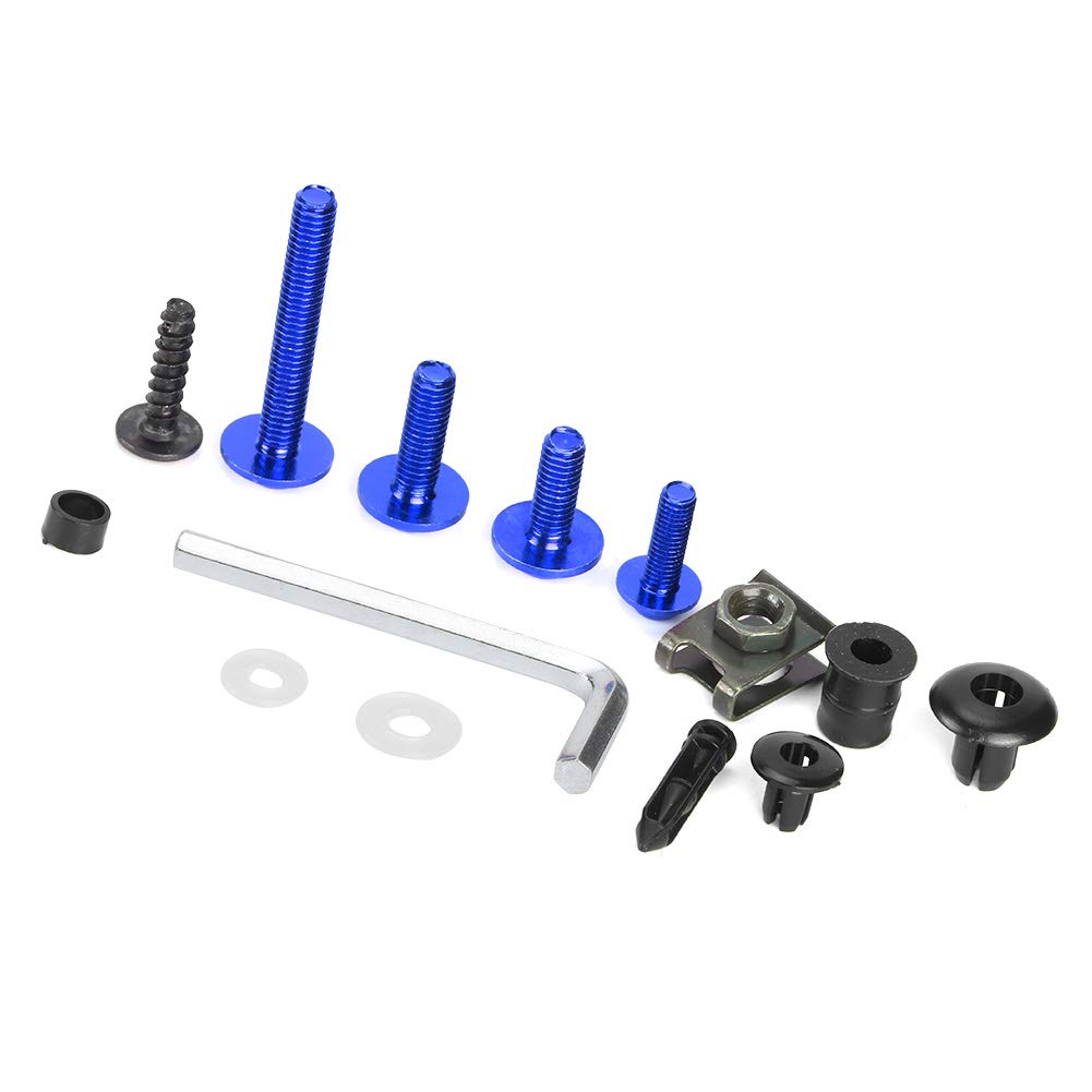 173-teiliges Motorrad-FAI-Schrauben-Set, Windschutzscheibe, Karosserie, Schrauben, Muttern, Hardware für MTB, ATV, Roller, Motorrad, Schwarz (Blue) von lvifloae