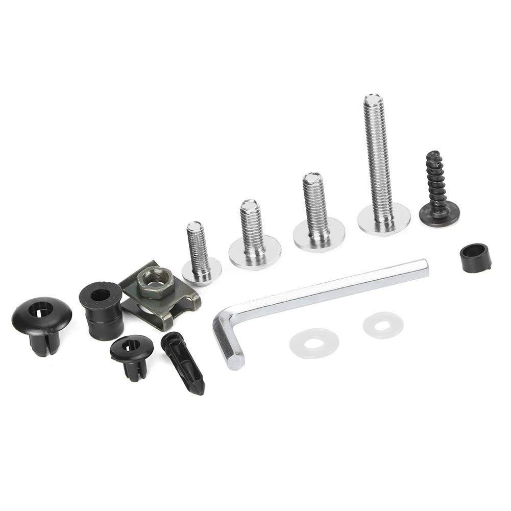 173-teiliges Motorrad-FAI-Schrauben-Set, Windschutzscheibe, Karosserie, Schrauben, Muttern, Hardware für MTB, ATV, Roller, Motorrad, Schwarz (Silver) von lvifloae