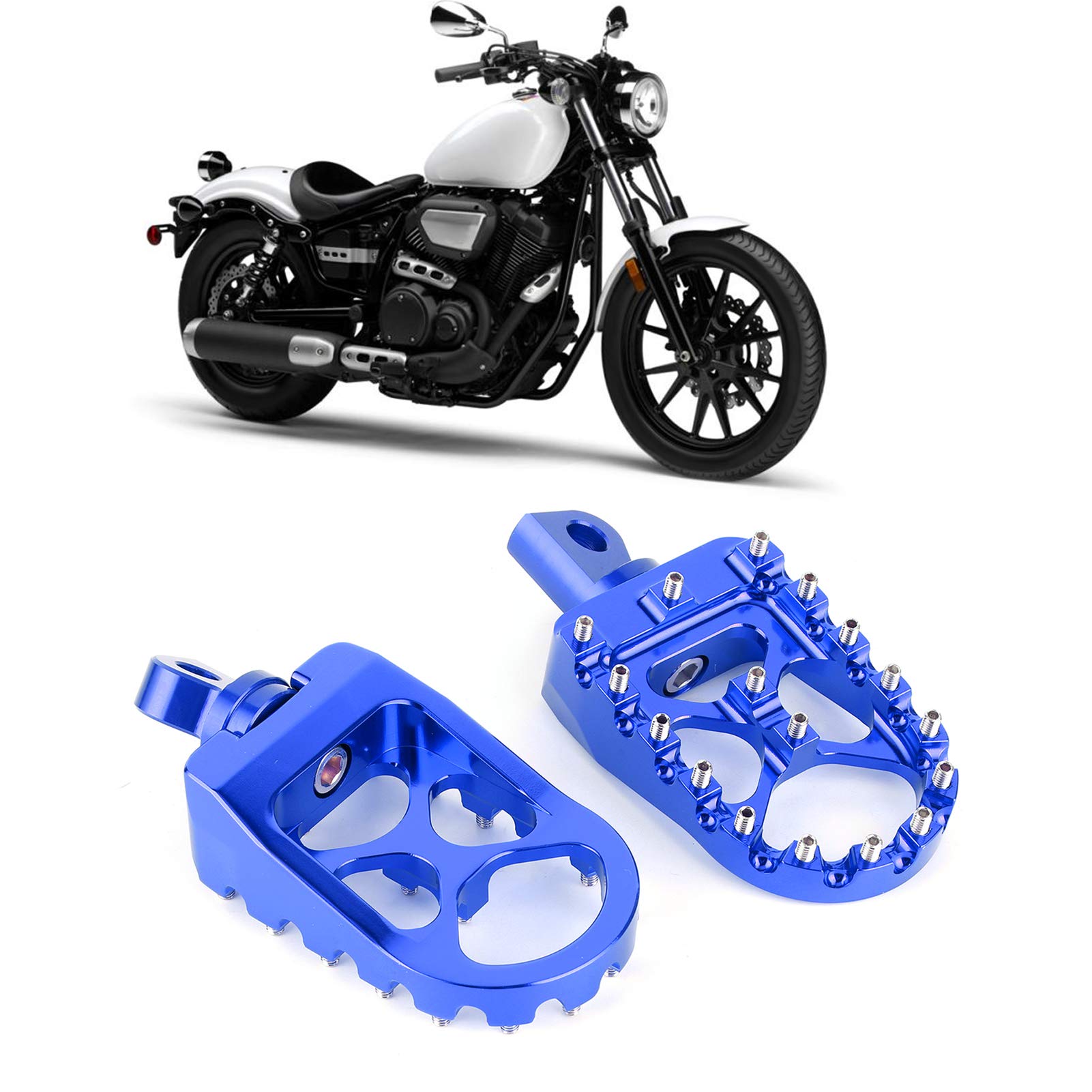 Universal-Motorrad-Fußstütze, Fußpedal, 10 mm Durchmesser, CNC-Aluminiumlegierung, passend für chinesische Pit Dirt Bikes, Mini-Bikes, kompatibel mit Blau (Blue) von lvifloae