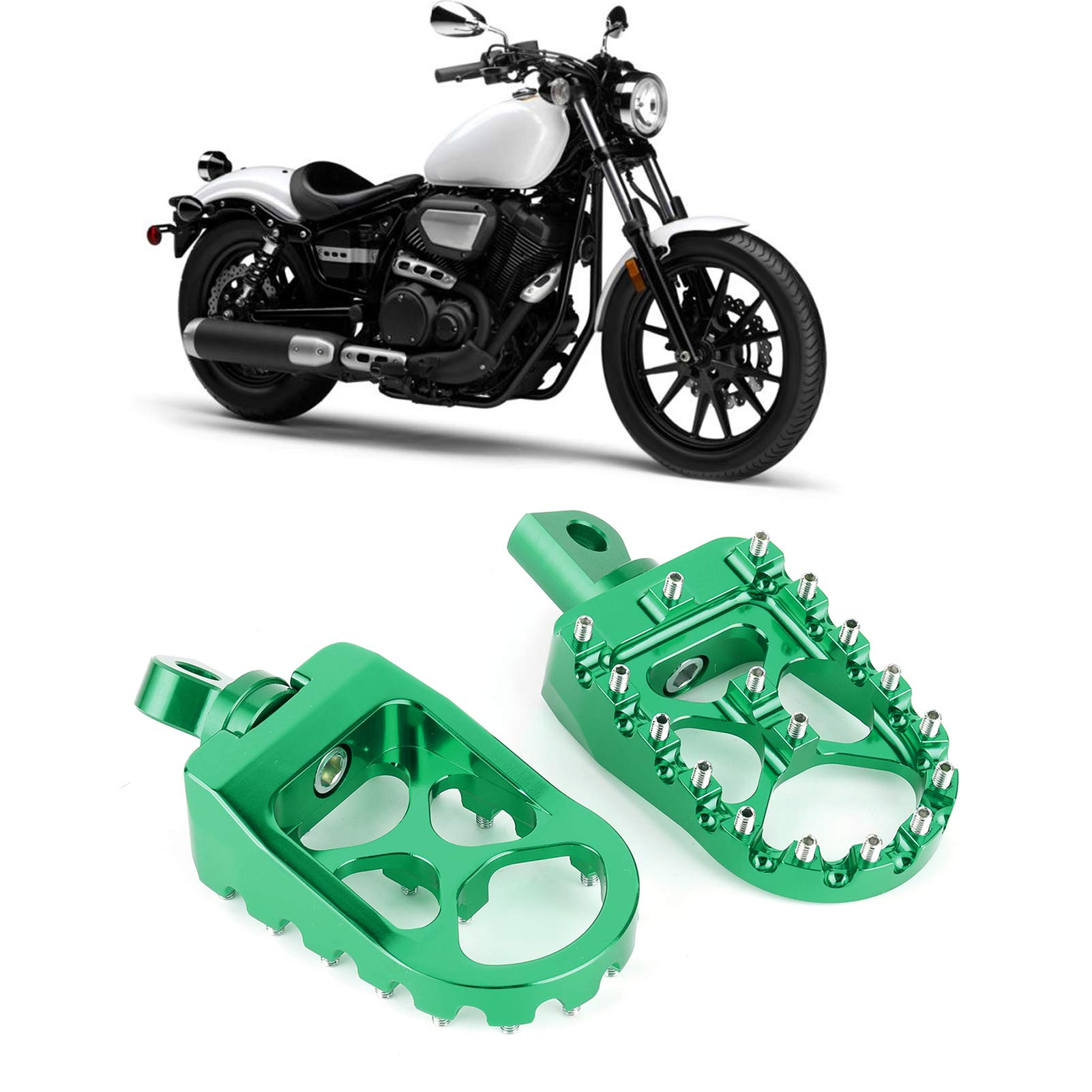 Universal-Motorrad-Fußstütze, Fußpedal, 10 mm Durchmesser, CNC-Aluminiumlegierung, passend für chinesische Pit Dirt Bikes, Mini-Bikes, kompatibel mit Blau (Green) von lvifloae