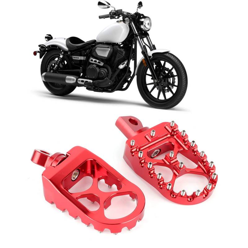 Universal-Motorrad-Fußstütze, Fußpedal, 10 mm Durchmesser, CNC-Aluminiumlegierung, passend für chinesische Pit Dirt Bikes, Mini-Bikes, kompatibel mit Blau (Red) von lvifloae