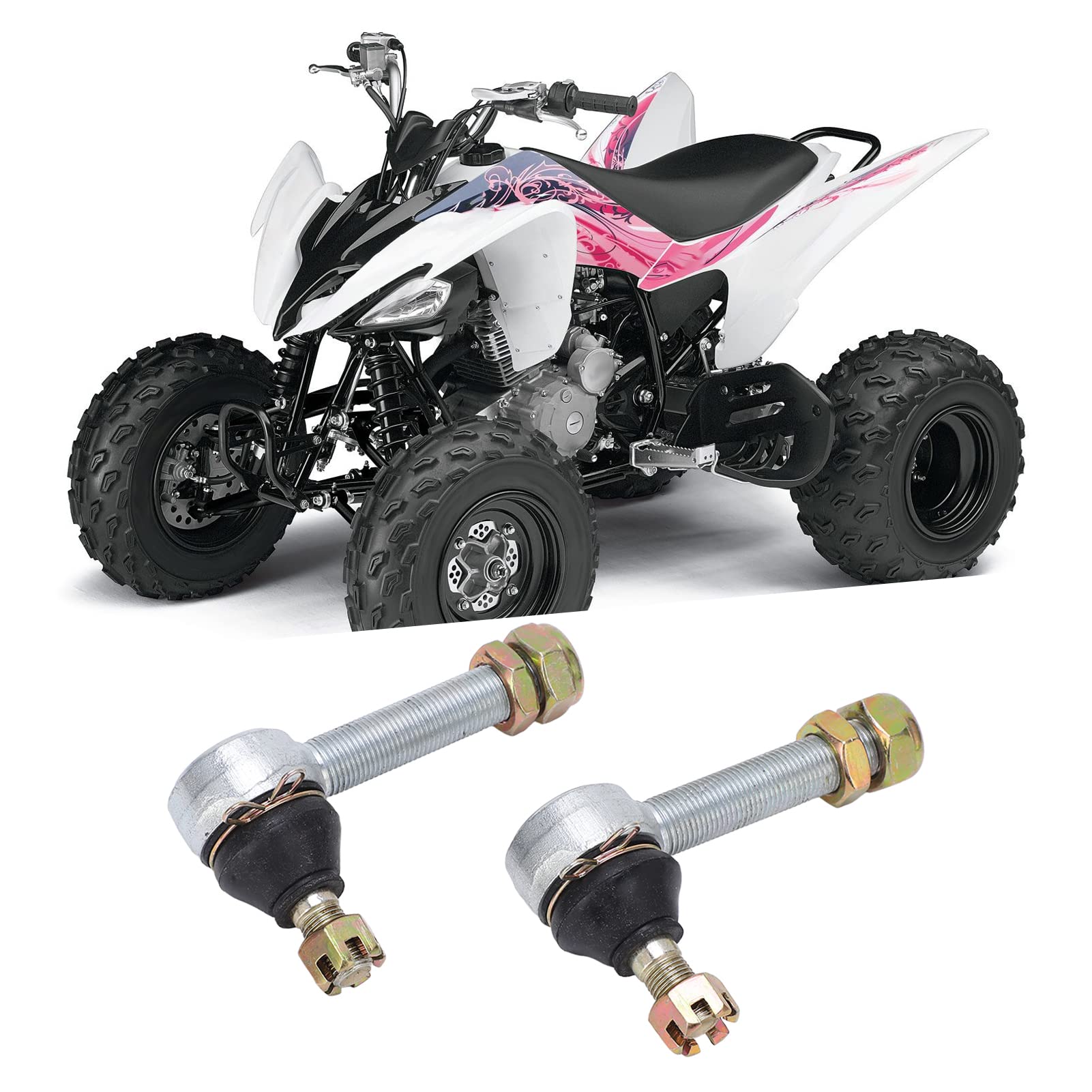 lvifloae Spurstangen-Kugelgelenk-Kugelgelenk-Kit, 1 Paar 12 mm 16 mm linker und rechter Bolzen Spurstangenkopf-Kugelverbinder für 150c 250c Quad Dirt Bike ATV Go Kart Moped Scooter von lvifloae