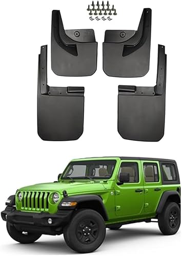 4 Stück Auto Schmutzfänger für Jeep Wrangler JL JK 2019-2023, Vorne Hinten Räder Kotflügel Dustproof Kratzfest Spritzschutz Schutzbleche, Vollschutz AutozubehöR von lvjiena