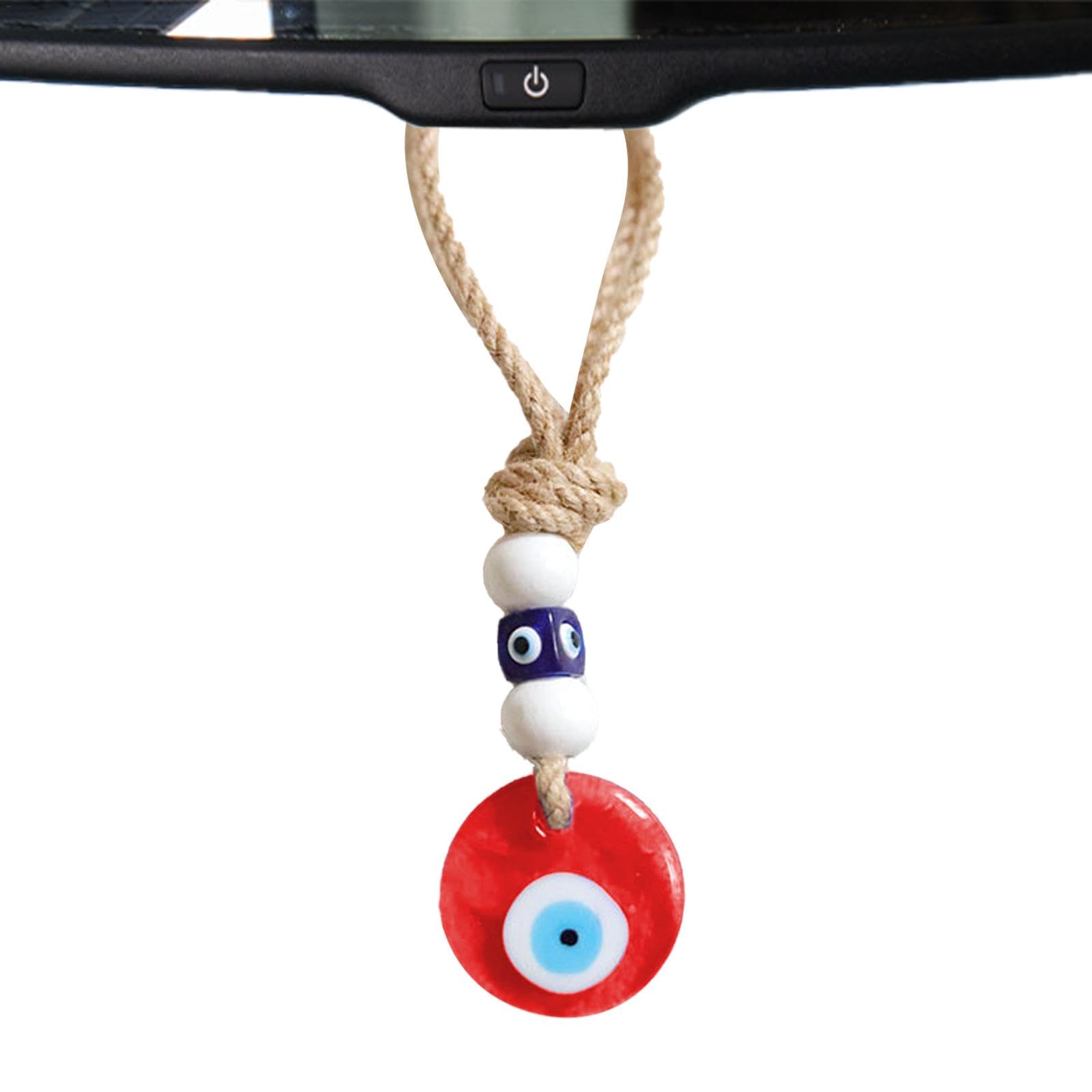 lyanny Evil Eye Ornament, Auto Evil Eye Dekor,Türkischer Blauer Evil Eye Anhänger - Blauer Evil Eye Anhänger Segen Schutz Dekor, Evil Eye Auto Ornament für Auto Rückansicht Fenster Tür Balkon von lyanny