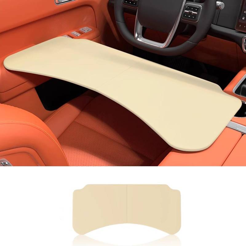 lyxamjrzyp Zusammenklappbarer Tablett-Schreibtisch fürs Auto, Lenkrad Tisch, Tragbarer Mehrzweck-Tablett-Esstisch für Den Reisetisch im Auto(Beige) von lyxamjrzyp