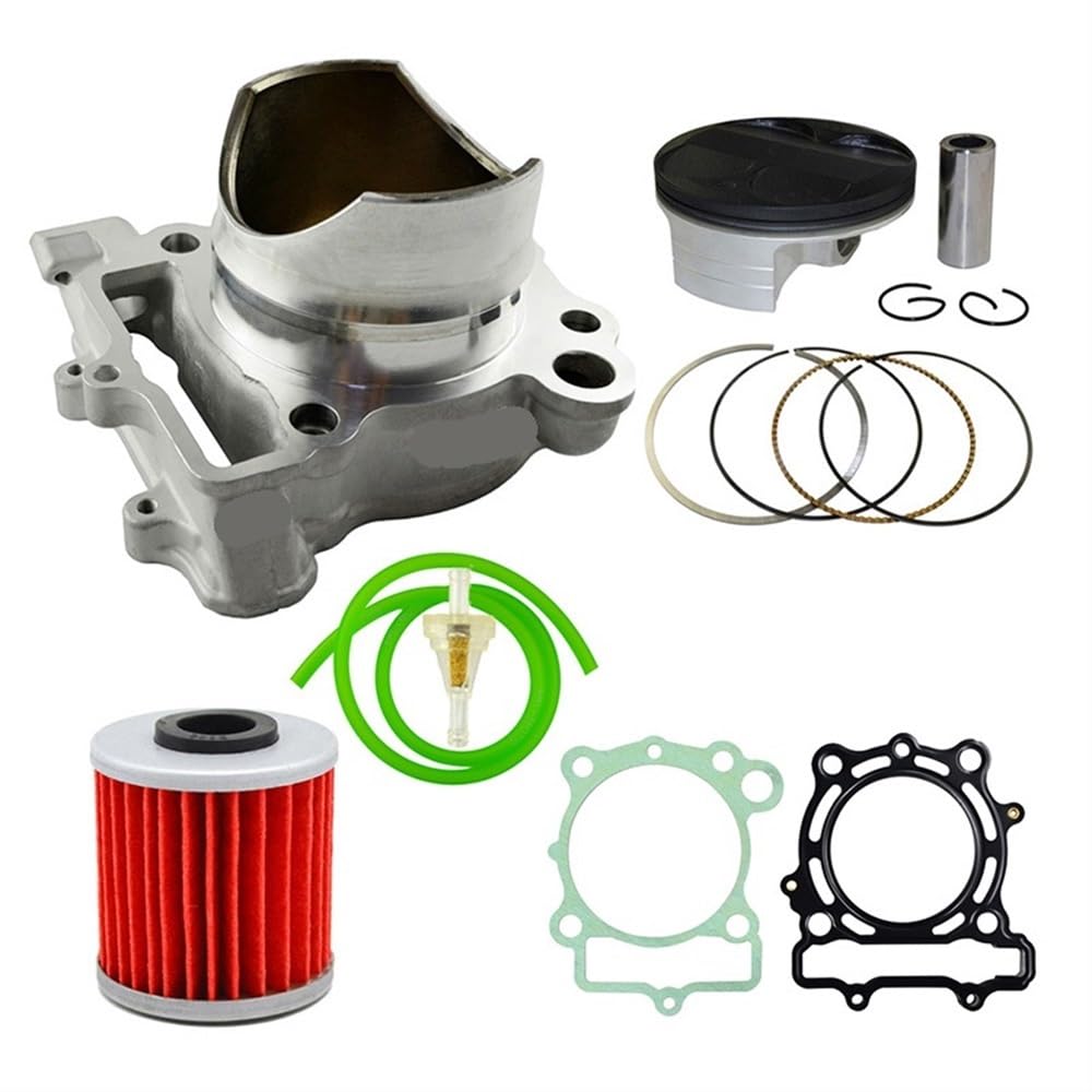 Kompatibler Zylinderblock und Kolbenringe für 250 cc KXF250 KX250F 2009–2016 mit Ölrohrfilter und Kraftstofffilter 77 mm(Cylinder KIT) von mGFWZK