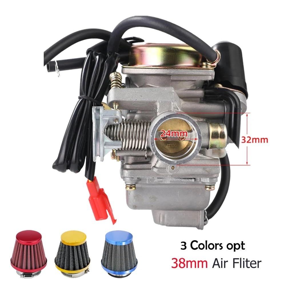 Universeller 24-mm-Vergaser 4T für 110 cc, 125 cc, 150 cc, Mopeds, ATVs, Quads, Go-Karts und Buggys, kompatibel mit Mehreren Modellen(PD24J) von mGFWZK