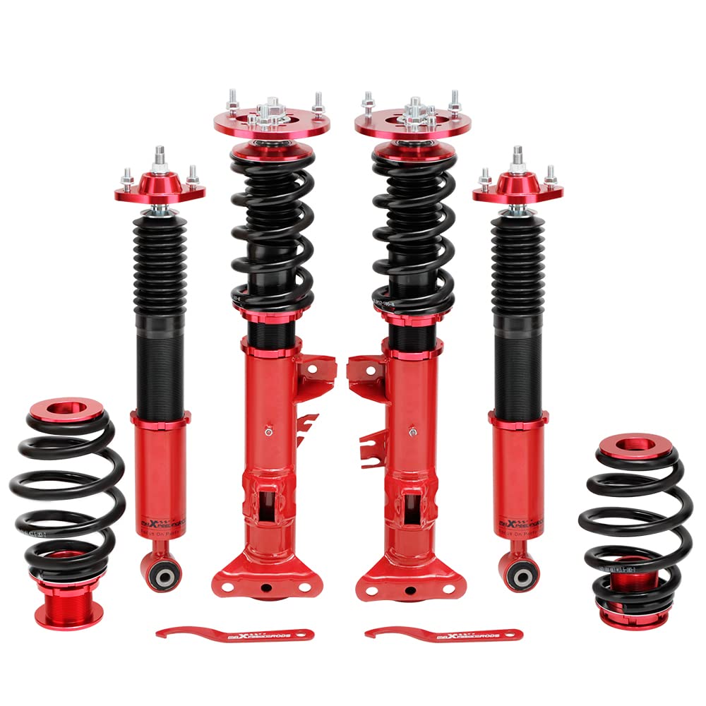 maXpeedingrods Coilovers Shock Struts for 1992-1999 E36 316i 318i 318is 318ic 323i 323ic 323is 325is 325ic 328i 328is 328ic M3 (Non-Adjustable Damper) - Red von maXpeedingrods