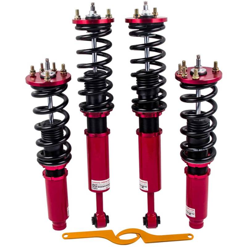 maXpeedingrods Gewindefahrwerk Härteverstellbar für Accord Bj. 03-07 für Acura TSX 04-08 Rot von maXpeedingrods