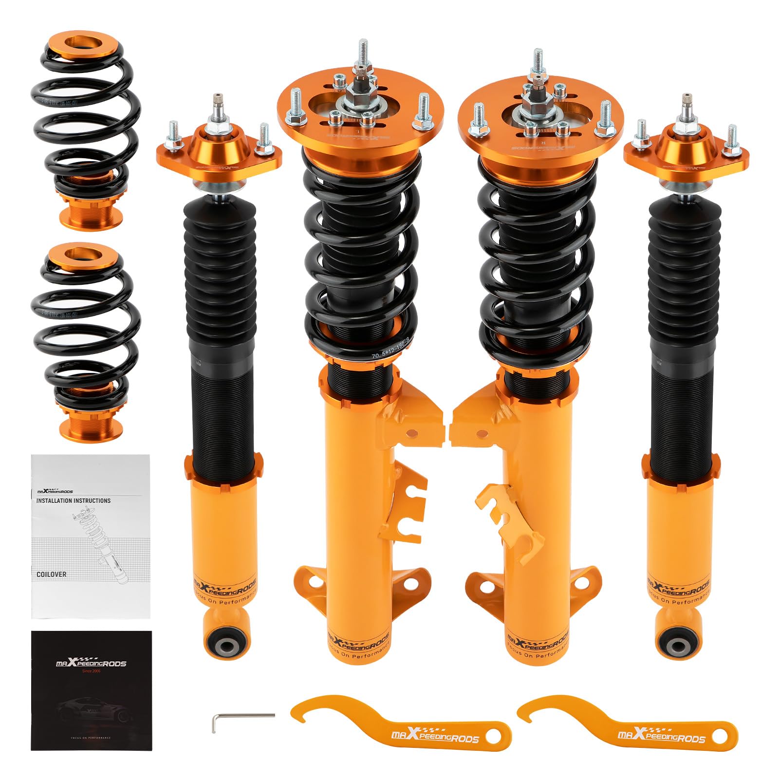 maXpeedingrods Coilovers Coil Spring with Adjustable Damper for E36 (1992-1999) 318i 318is 318ic 323i 323ic 323is 328i 328is- Gold von maXpeedingrods