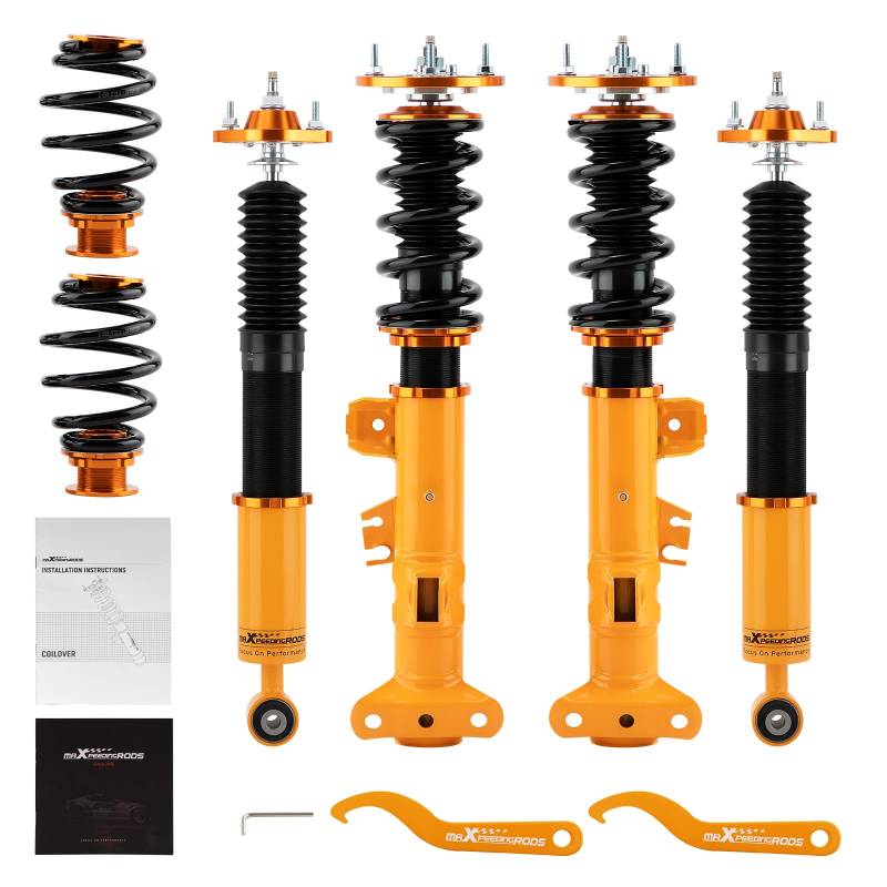 maXpeedingrods Coilovers Coil Spring with Adjustable Damper for E36 (1992-1999) 318i 318is 318ic 323i 323ic 323is 328i 328is- Gold von maXpeedingrods