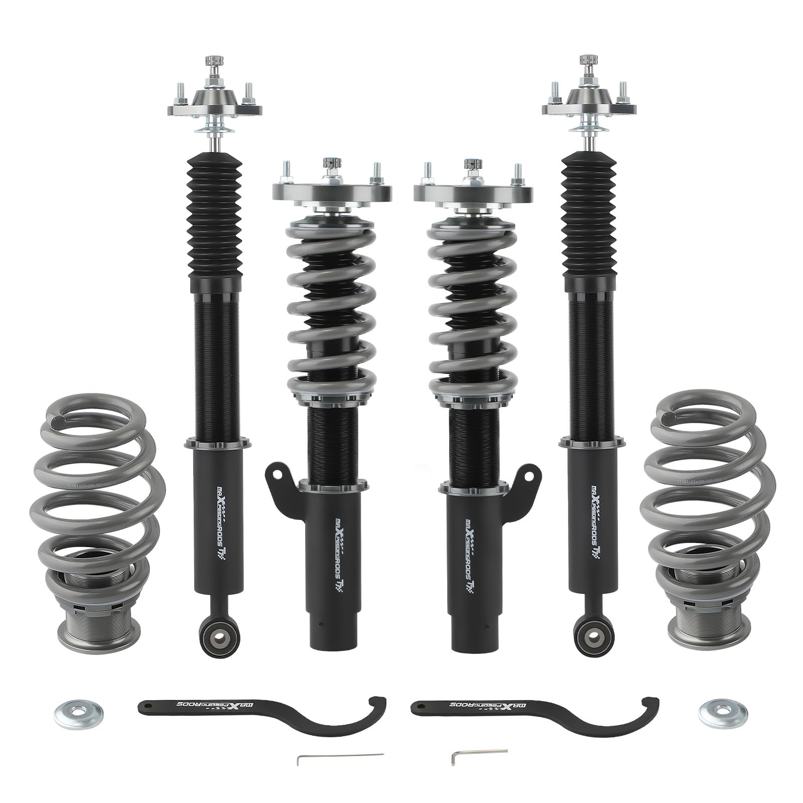 maXpeedingrods Gewindefahrwerk Vorne und Hinten Für BMW E46 3er 330i 325i Ktualisierung Gewindefahrwerk Dämpfung Einstellbar von maXpeedingrods