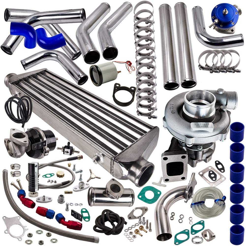 maXpeedingrods T3T4 T04E T3 T4 A/R .63 Turbolader kit+Druckdose +Ladeluftkühler + Rohrleitungen von maXpeedingrods