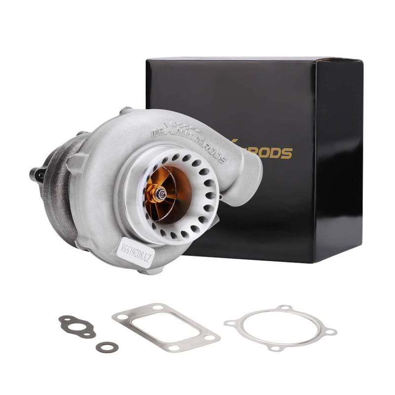 maXpeedingrods Upgraded GT35 GT3582 Turbo für 2.5L-6.0L Motor, T3 AR.70 Anti-Surge Kompressor Turbolader 600+PS Wasser + Ölgekühlt von maXpeedingrods