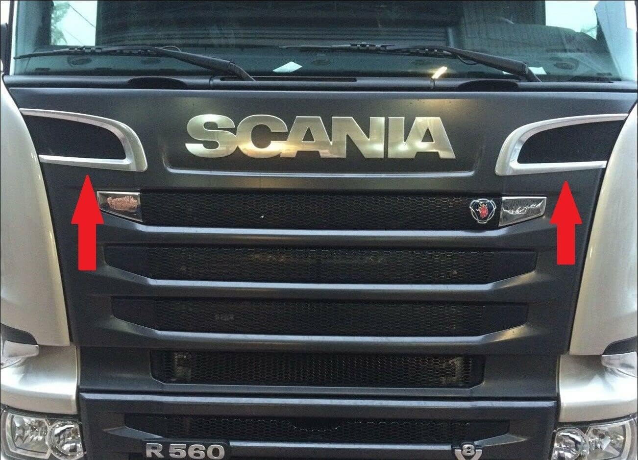 Für Scania P G R Serie 2009–2016 Chrom Grill Air Flow Trim Edelstahl 2 Stück von mabi automotive parts