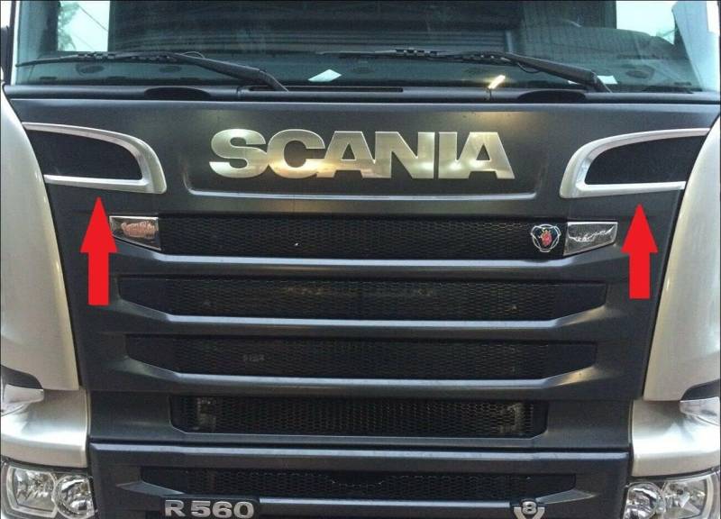 mabi automotive parts Für Scania P G R Serie 2009–2016 Chrom Grill Air Flow Trim Edelstahl 2 Stück von mabi automotive parts