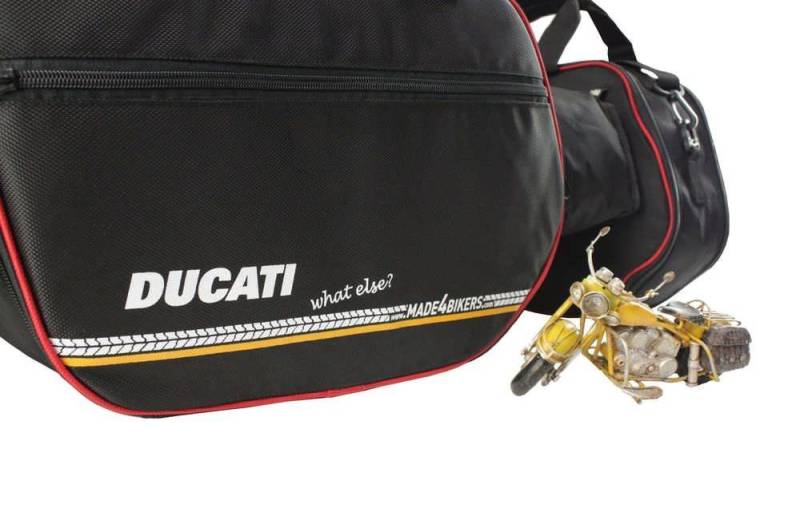 made4bikers Promotion-Bag: Bedruckte Koffer Innentaschen passend für Ducati Multistrada v2 ab 2022, 1200 ab 2015, 1260 ab 2017, 950 ab 2017 von made4bikers