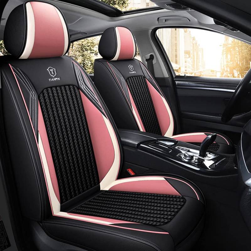 maipula Allwetter-Autositzbezug Für Audi A1 Sportback 5 Sitze Komfortabler Kunstleder Autositzbezüge Full Set,rosa von maipula