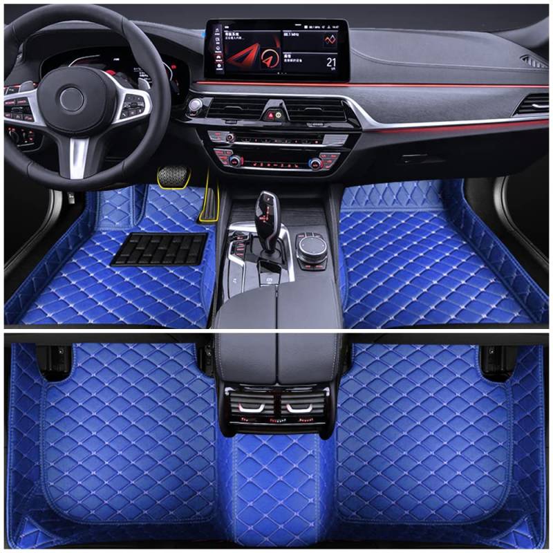 Auto Fußmatten für BMW X1 E84 2009-2014 Allwetter Fussmatten Set Zubehör Fußmatte,Blau von maiqiken