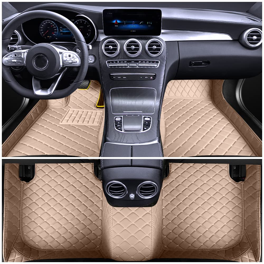 Auto Fußmatten für Benz E-Class W213 2017-2019 Allwetter Fussmatten Set Zubehör Fußmatte,Beige von maiqiken