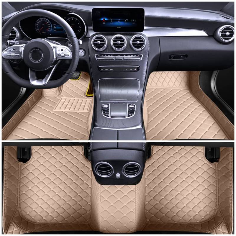 Auto Fußmatten für Benz S-Class Long 4seats 2014-2019 Allwetter Fussmatten Set Zubehör Fußmatte,Beige von maiqiken