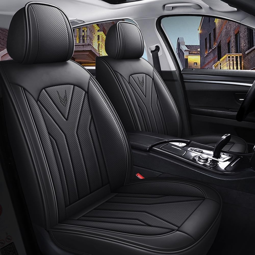 maiqiken Autositzbezüge Für VW Für Volkswagen Amarok 2010-2024 5-Sitzer kompletter Satz Sitzkissen Allwetter Autoteile Interieur, Standard - Schwarz von maiqiken