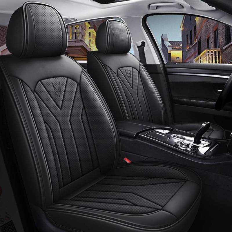 maiqiken Autositzbezüge Für VW Für Volkswagen Amarok 2010-2024 5-Sitzer kompletter Satz Sitzkissen Allwetter Autoteile Interieur, Standard - Schwarz von maiqiken