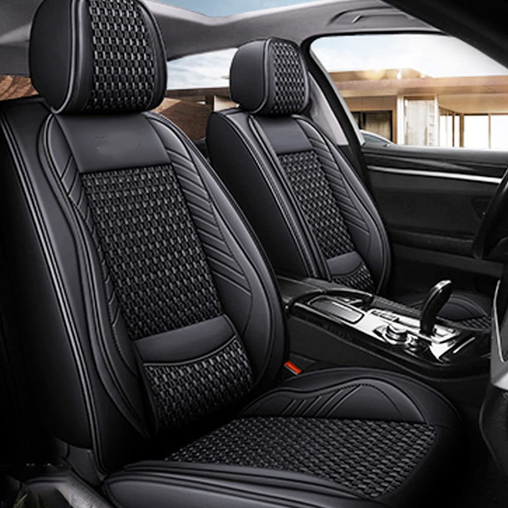 maiqiken Autositzbezug Für Mercedes Benz B-Class W245 Komplettset 5-Sitze Sitzbezüge Allwettereinsatz Auto PU Ledersitzbezug Vorne und Hinten,Standard - Schwarz von maiqiken