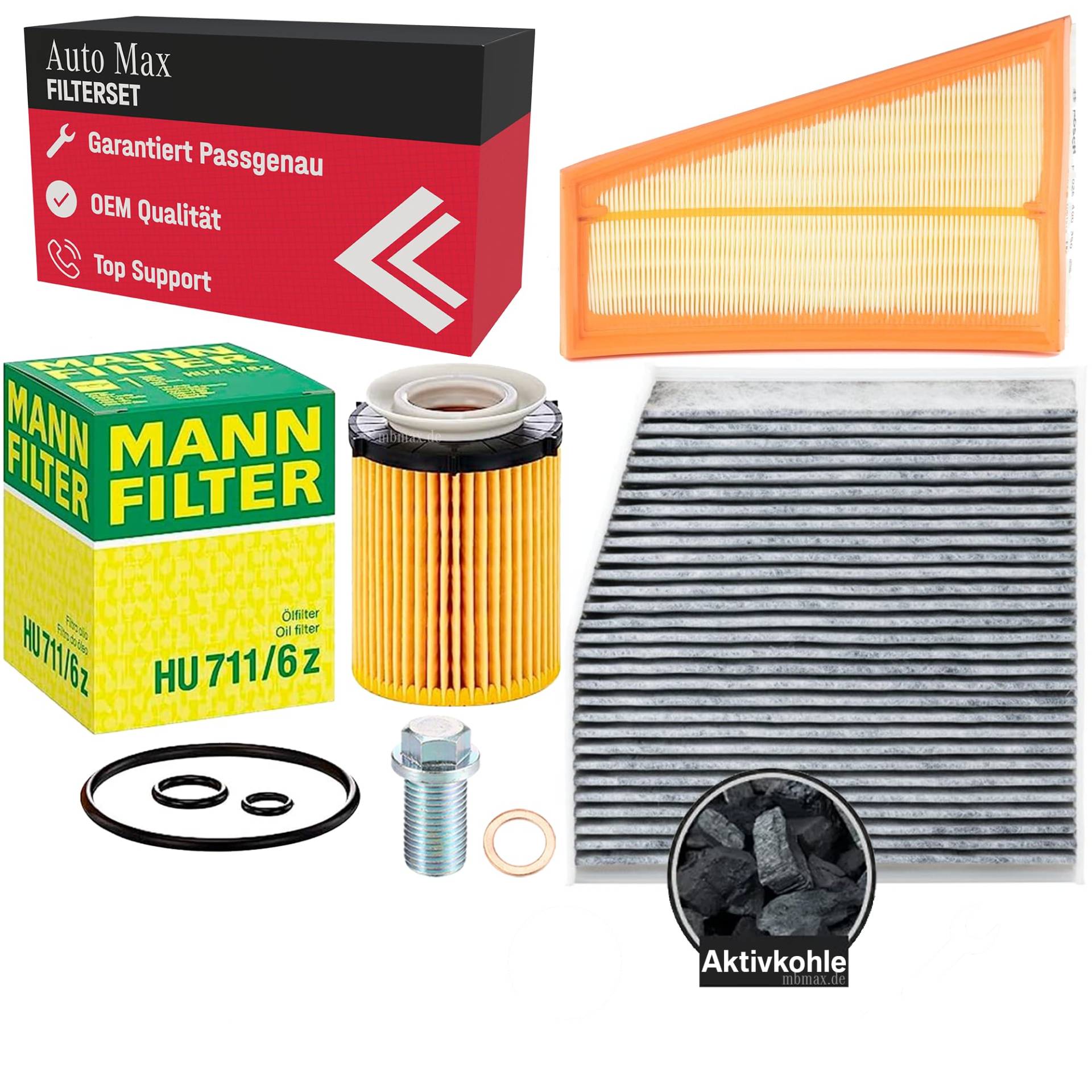 Filterset Inspektionspaket Mercedes A-Klasse W176 | B-Klasse W246 | CLA C117 | GLA X156 | 160 180 200 220 | Benzin von mbmax