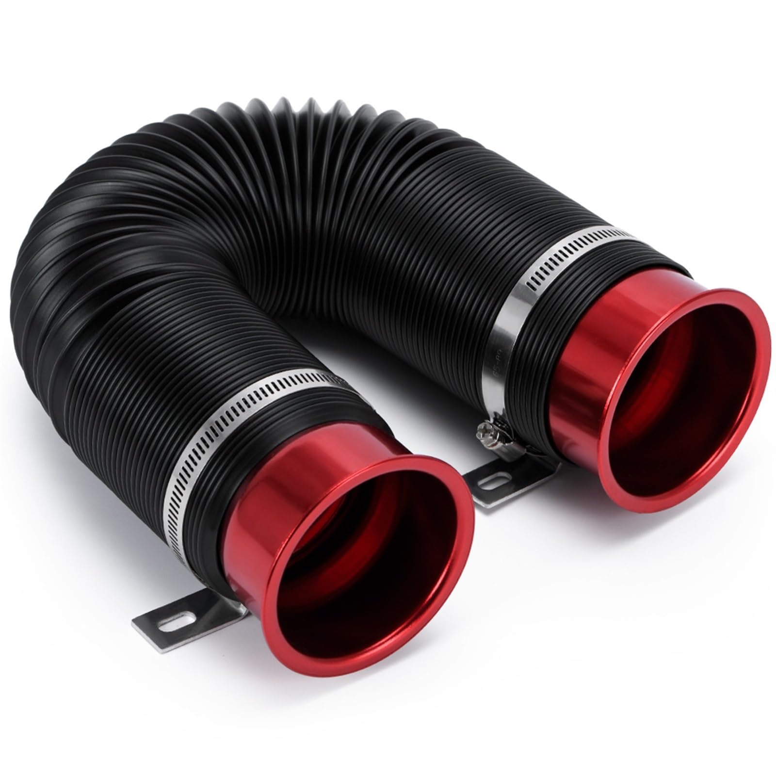 Ansaugschlauch für Kfz-Luftfilter 76 mm / 3 Zoll Universal Flexibler Kaltluftansaugschlauch for Automotoren, Einlasskanal, Zuleitungsrohr mit Anschlussstück und Halterung Air Filter Intake Hose von mcctrwwb