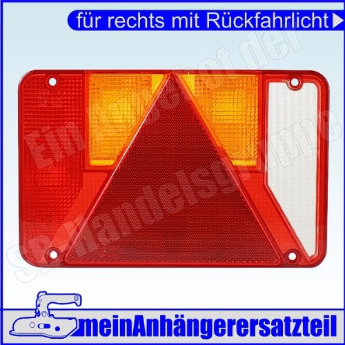 Lichtscheibe Ersatzglas rechts RFS-Ausführung für Rückleuchte Radex 5800 5800/13 RECHTS mit RFS Rückfahrscheinwerfer von meinAnhängerersatzteil