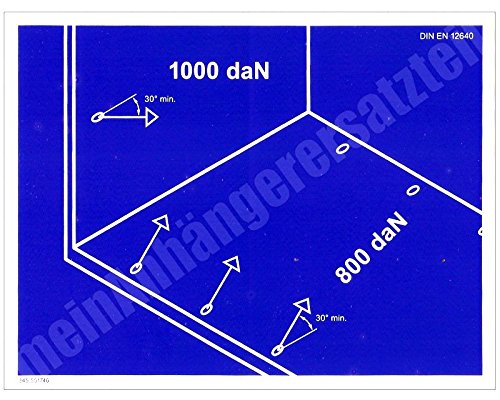 Zurrpunkte Zurrpunkt Aufkleber Hinweisschild blau 800daN / 1000daN von meinAnhängerersatzteil