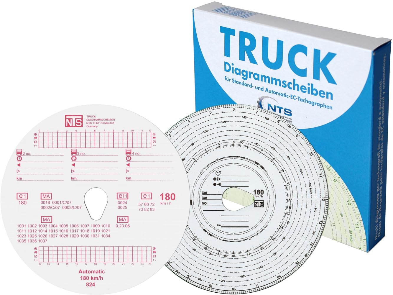 meinAnhängerersatzteil 100x Tachoscheiben 180-24 180km/h Diagrammscheiben für Fahrtenschreiber 180 km/h von meinAnhängerersatzteil