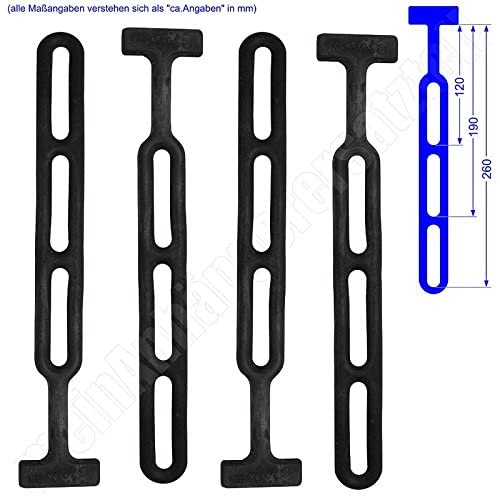 meinAnhängerersatzteil 4X Gummispanner Bänder für PKW Anhänger Plane Anhängerabdeckungen schwarz 260 mm von meinAnhängerersatzteil