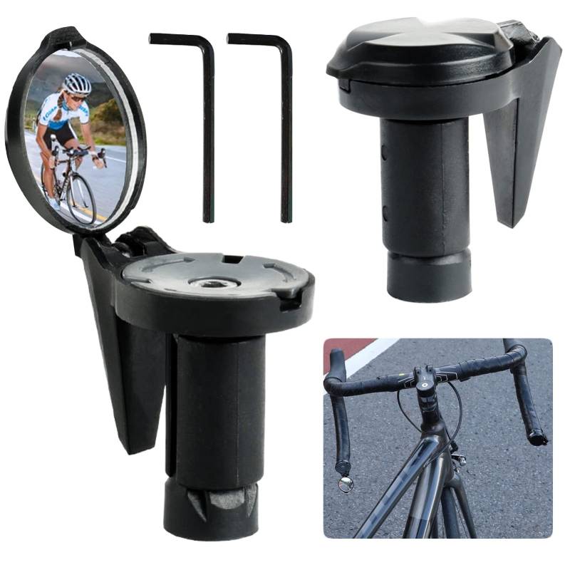 Fahrradspiegel Klappbar 2pcs Fahrrad Rückspiegel Klappbarer Lenkerspiegel HD 360° Verstellbar Fahrradrückspiegel Rennrad Spiegel Fahrrad Universal Fahrradspiegel für Lenker 18-22mm (Schwarz) von mellystore