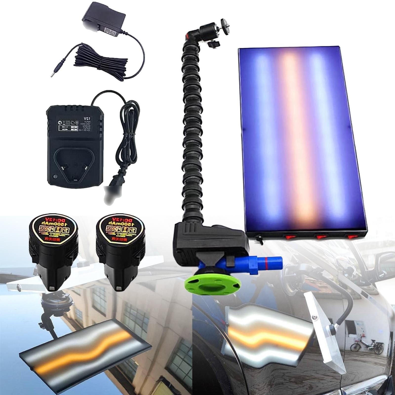 Pdr-Dellenreflektor | 3000 Mah Led-Lampen-Leitungslicht | Led-Leitungsstrahler Zur Dellenreparatur Ohne Lackierung |Pdr-Licht Zur Dellenreparatur Im Auto | Dellenreparaturwerkzeuge-6 Farben,Black von menglanchang