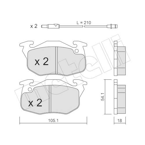 metelligroup 22-0037-0 - Made in Italy - Bremsbeläge, Ersatzteile für Autos, ECE R90-zertifiziert, Kupferfrei von metelligroup