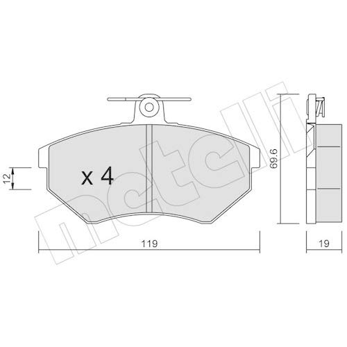 metelligroup 22-0050-2 Bremsbeläge, Made in Italy, Ersatzteile für Autos, ECE R90-zertifiziert, Kupferfrei von metelligroup