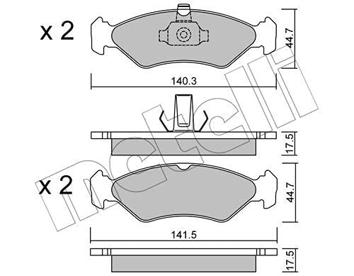 metelligroup 22-0088-0 Bremsbeläge, Made in Italy, Ersatzteile für Autos, ECE R90-zertifiziert, Kupferfrei von metelligroup