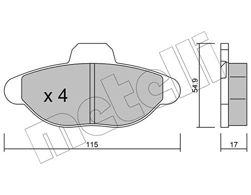 metelligroup 22-0137-0 Bremsbeläge, Made in Italy, Ersatzteile für Autos, ECE R90-zertifiziert, Kupferfrei von metelligroup