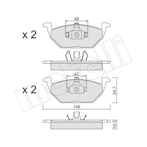 metelligroup 22-0211-1 Bremsbeläge, Made in Italy, Ersatzteile für Autos, ECE R90-zertifiziert, Kupferfrei von metelligroup