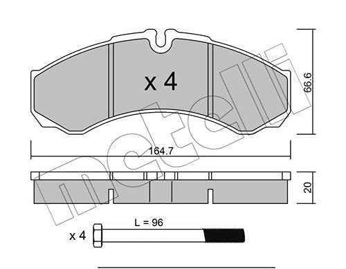 metelligroup 22-0212-0 Bremsbeläge, Made in Italy, Ersatzteile für Autos, ECE R90-zertifiziert, Kupferfrei von metelligroup