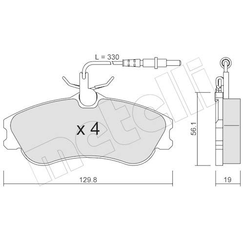 metelligroup 22-0217-0 Bremsbeläge, Made in Italy, Ersatzteile für Autos, ECE R90-zertifiziert, Kupferfrei von metelligroup