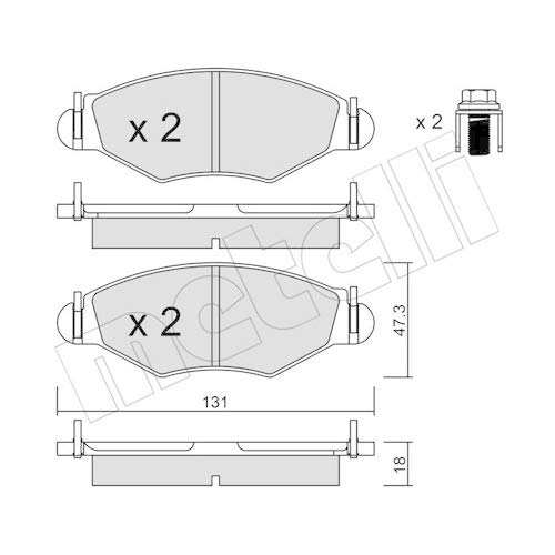 metelligroup 22-0254-0 Bremsbeläge, Made in Italy, Ersatzteile für Autos, ECE R90-zertifiziert, Kupferfrei von metelligroup