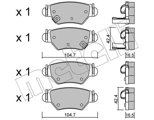 metelligroup 22-0259-0 Bremsbeläge, Made in Italy, Ersatzteile für Autos, ECE R90-zertifiziert, Kupferfrei von metelligroup