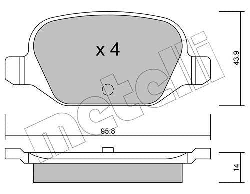 metelligroup 22-0324-0 Bremsbeläge, Made in Italy, Ersatzteile für Autos, ECE R90-zertifiziert, Kupferfrei von metelligroup